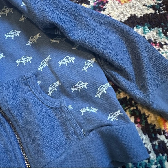 Kate Quinn Little Liam UFO Zip Front Hooded Sweatshirt Cotton 18-24 Months - Picture 3 of 5